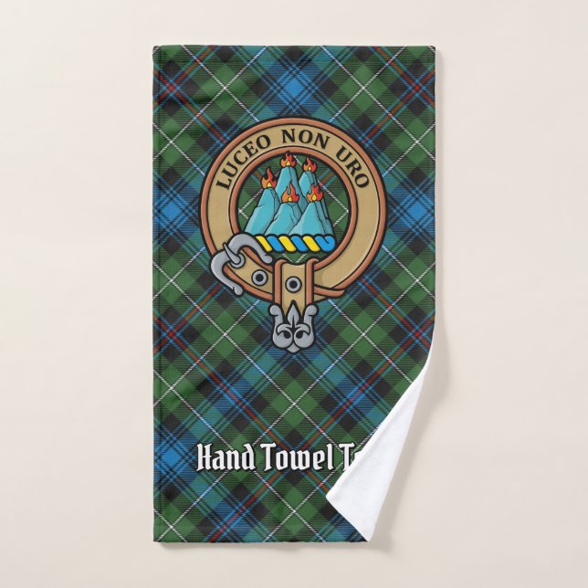 Clan MacKenzie Crest over Tartan Bath Towel Set (Hand Towel)