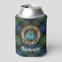 Clan MacKenzie Crest over Tartan Can Cooler