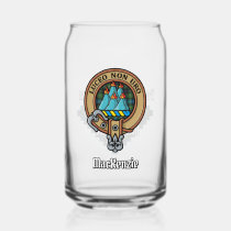 Clan MacKenzie Crest over Tartan Can Glass