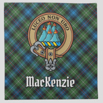 Clan MacKenzie Crest over Tartan Cloth Napkin
