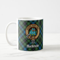 Clan MacKenzie Crest over Tartan Coffee Mug