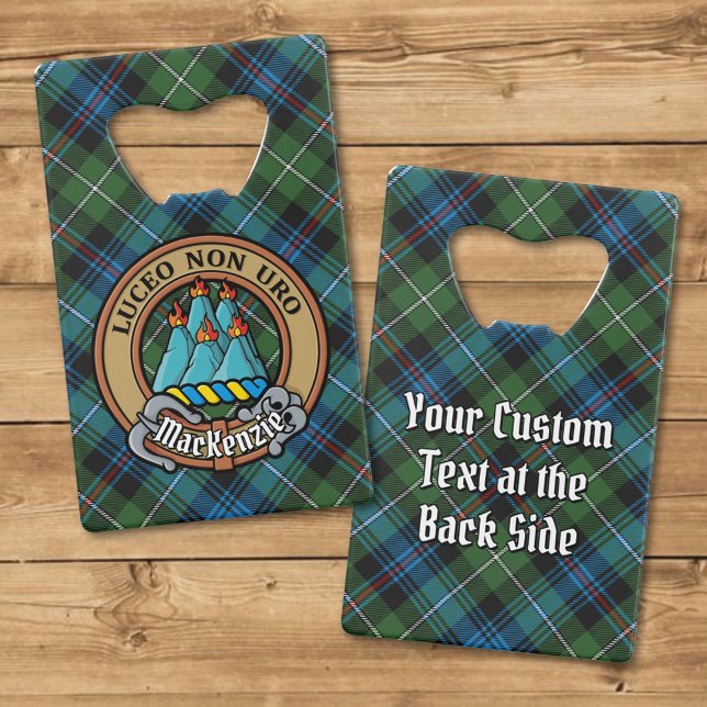 Clan MacKenzie Crest over Tartan Credit Card Bottle Opener (Creator Uploaded)