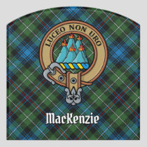 Clan MacKenzie Crest over Tartan Door Sign