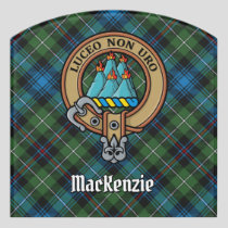 Clan MacKenzie Crest over Tartan Door Sign