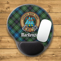 Clan MacKenzie Crest over Tartan Gel Mouse Pad