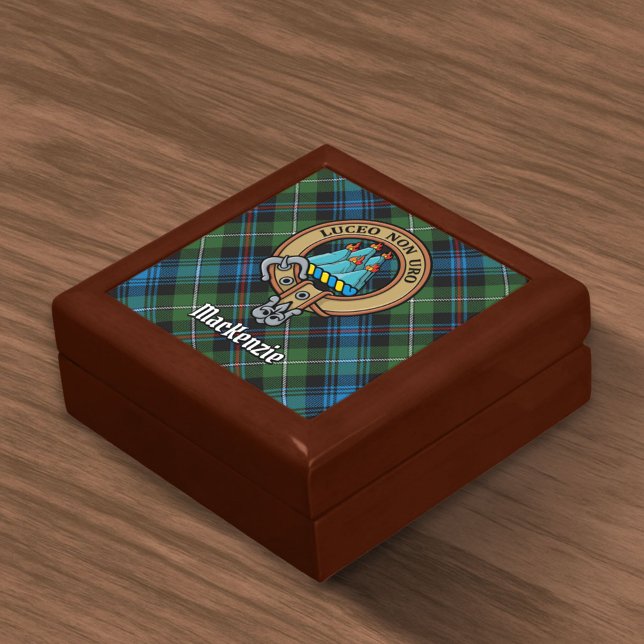 Clan MacKenzie Crest over Tartan Gift Box (Creator Uploaded)