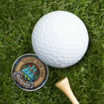 Clan MacKenzie Crest over Tartan Golf Ball Marker