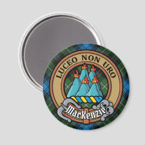 Clan MacKenzie Crest over Tartan Magnet