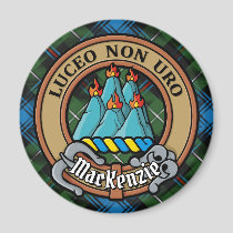 Clan MacKenzie Crest over Tartan Magnet