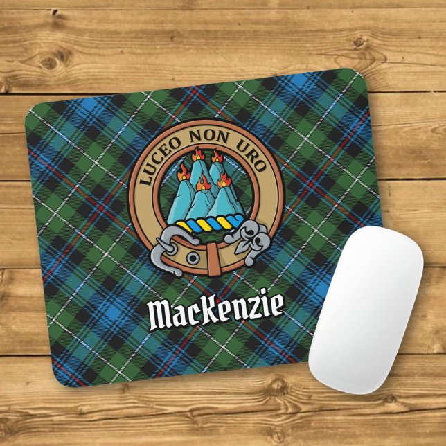 Clan MacKenzie Crest over Tartan Mouse Pad (Creator Uploaded)