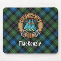 Clan MacKenzie Crest over Tartan Mouse Pad
