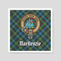 Clan MacKenzie Crest over Tartan Napkins