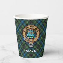 Clan MacKenzie Crest over Tartan Paper Cups