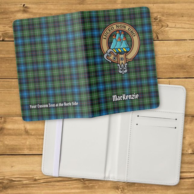Clan MacKenzie Crest over Tartan Passport Holder (Creator Uploaded)