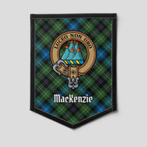 Clan MacKenzie Crest over Tartan Pennant