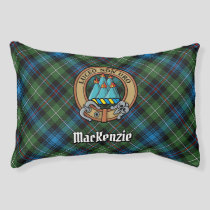 Clan MacKenzie Crest over Tartan Pet Bed