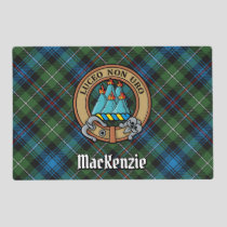 Clan MacKenzie Crest over Tartan Placemat