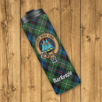 Clan MacKenzie Crest over Tartan Thermal Tumbler