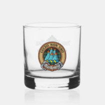 Clan MacKenzie Crest over Tartan Whiskey Glass