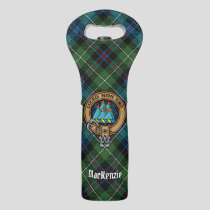 Clan MacKenzie Crest over Tartan Wine Bag