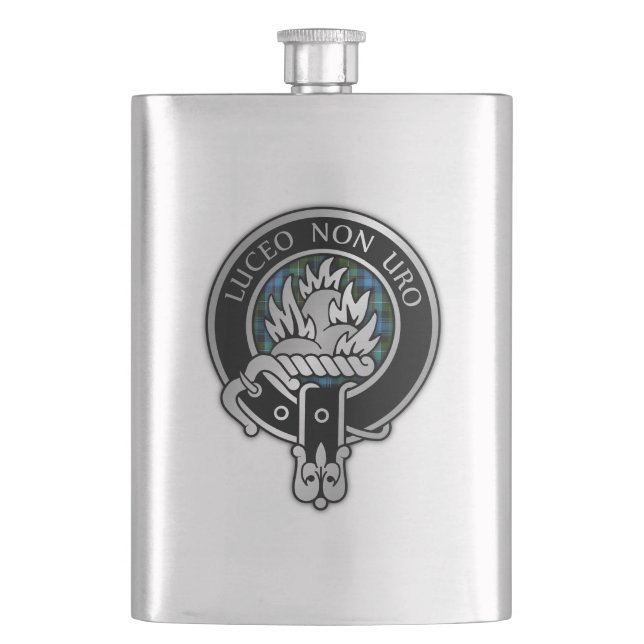 Clan MacKenzie Crest & Tartan Flask (Front)