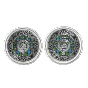 Clan MacKenzie Crest & Tartan Knot Cufflinks