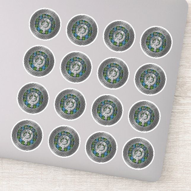 Clan MacKenzie Crest & Tartan Knot Sticker (Detail)