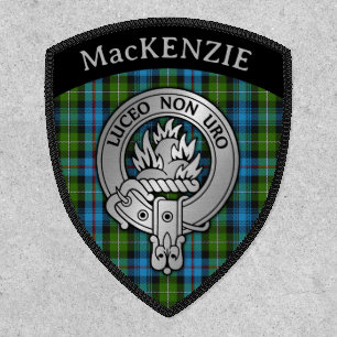 Clan MacKenzie Crest & Tartan Shield Patch