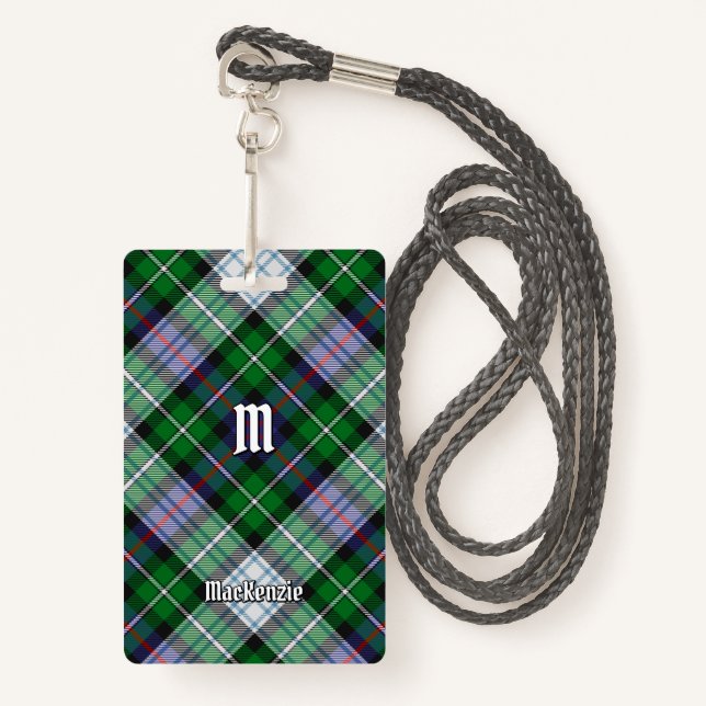 Clan MacKenzie Dress Tartan Badge (Front with Lanyard)