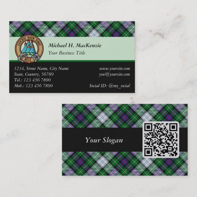 Clan MacKenzie Dress Tartan Business Card (Front/Back)