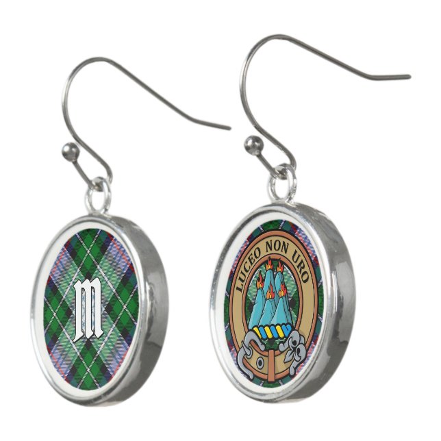 Clan MacKenzie Dress Tartan Earrings (Angled)