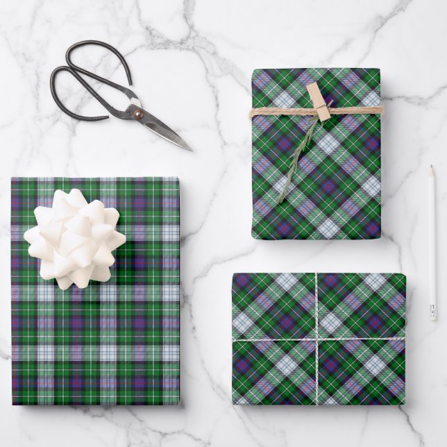 Clan MacKenzie Dress Tartan Wrapping Paper Sheets (Front)