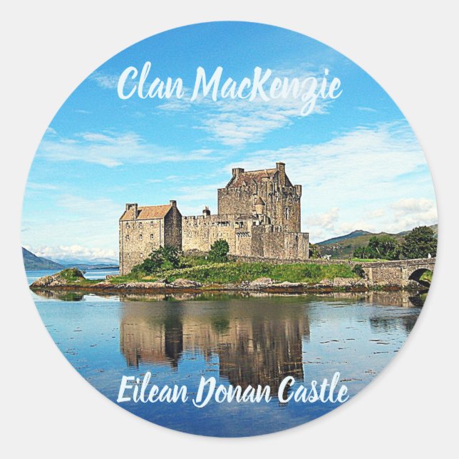 Clan MacKenzie Eilean Donan Castle Scotland Classic Round Sticker (Front)