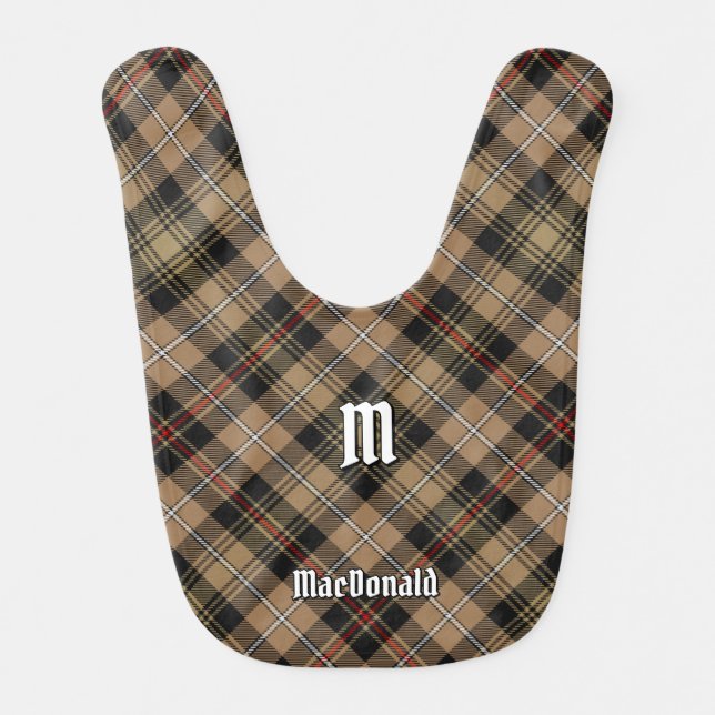 Clan MacKenzie Hunting Brown Tartan Baby Bib (Front)