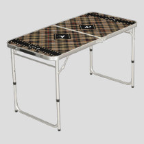 Clan MacKenzie Hunting Brown Tartan Beer Pong Table