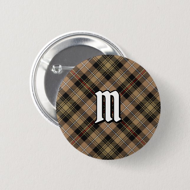 Clan MacKenzie Hunting Brown Tartan Button (Front & Back)