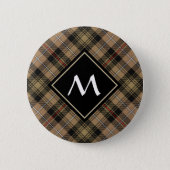 Clan MacKenzie Hunting Brown Tartan Button (Front)
