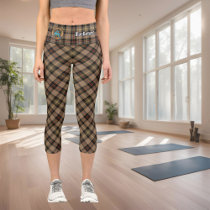 Clan MacKenzie Hunting Brown Tartan Capri Leggings