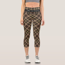 Clan MacKenzie Hunting Brown Tartan Capri Leggings