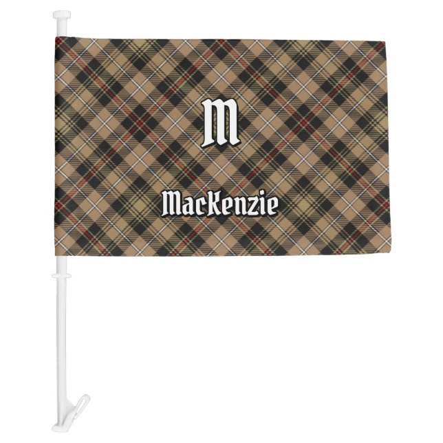 Clan MacKenzie Hunting Brown Tartan Car Flag (Front)