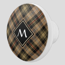 Clan MacKenzie Hunting Brown Tartan Ceramic Knob