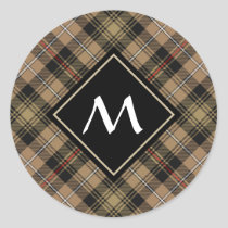 Clan MacKenzie Hunting Brown Tartan Classic Round Sticker