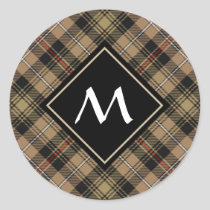Clan MacKenzie Hunting Brown Tartan Classic Round Sticker