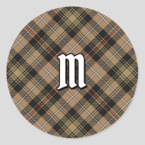 Clan MacKenzie Hunting Brown Tartan Classic Round Sticker