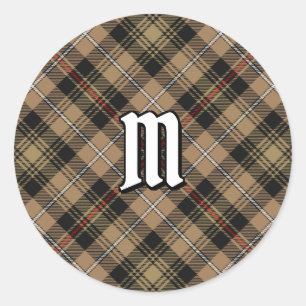 Clan MacKenzie Hunting Brown Tartan Classic Round Sticker