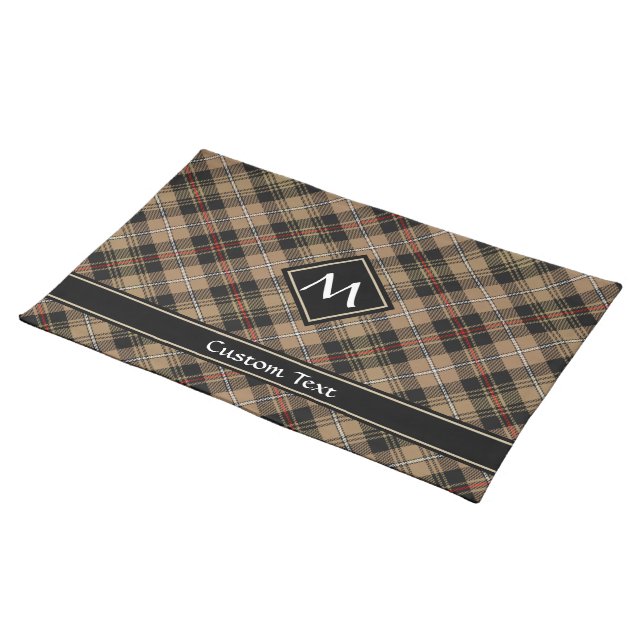 Clan MacKenzie Hunting Brown Tartan Cloth Placemat (On Table)