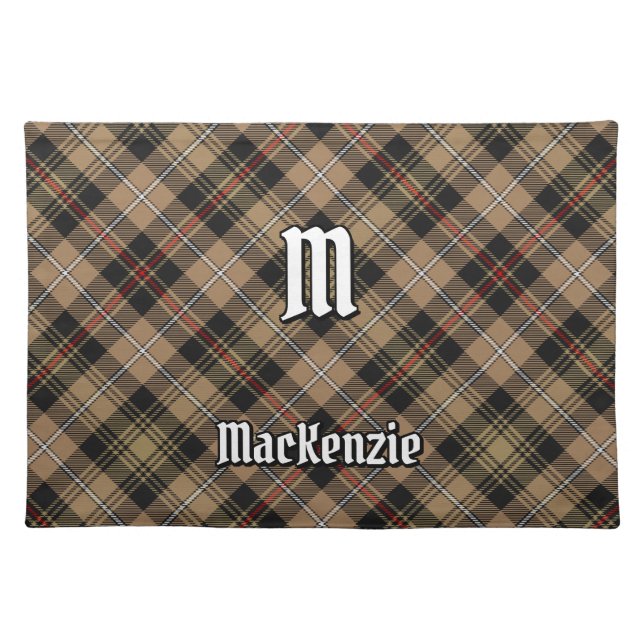 Clan MacKenzie Hunting Brown Tartan Cloth Placemat (Front)