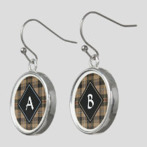 Clan MacKenzie Hunting Brown Tartan Earrings