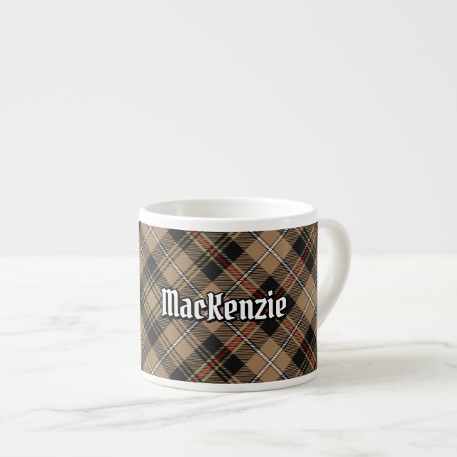 Clan MacKenzie Hunting Brown Tartan Espresso Cup (Front Right)