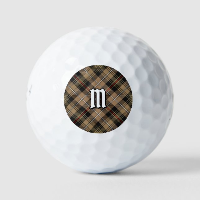 Clan MacKenzie Hunting Brown Tartan Golf Balls (Front)